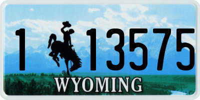 WY license plate 113575
