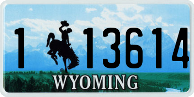 WY license plate 113614