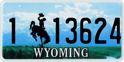 WY license plate 113624