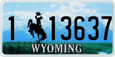 WY license plate 113637