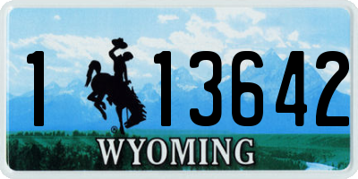 WY license plate 113642