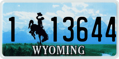WY license plate 113644