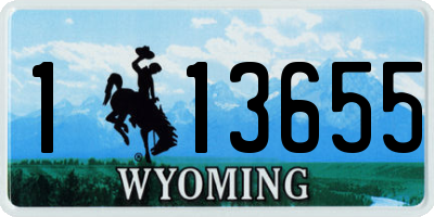 WY license plate 113655
