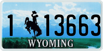 WY license plate 113663