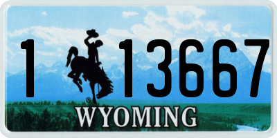 WY license plate 113667
