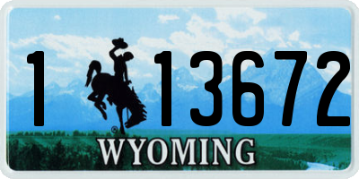 WY license plate 113672
