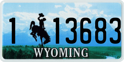 WY license plate 113683