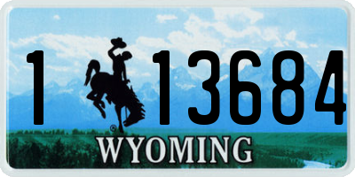 WY license plate 113684