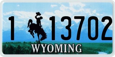 WY license plate 113702