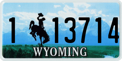 WY license plate 113714