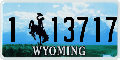 WY license plate 113717