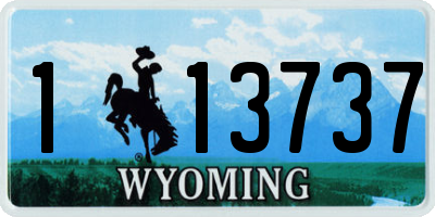 WY license plate 113737