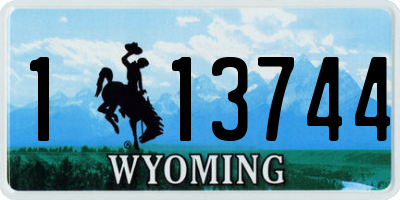 WY license plate 113744