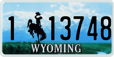 WY license plate 113748
