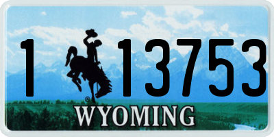 WY license plate 113753