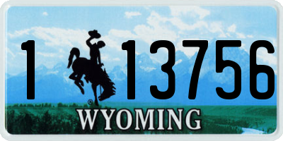 WY license plate 113756