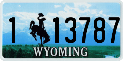 WY license plate 113787