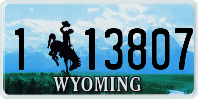 WY license plate 113807