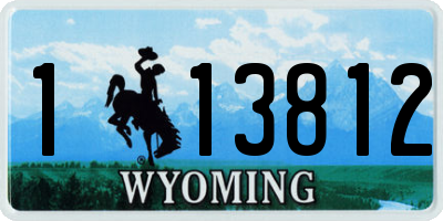 WY license plate 113812