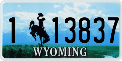 WY license plate 113837