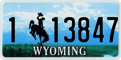 WY license plate 113847