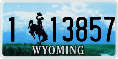 WY license plate 113857