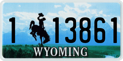 WY license plate 113861