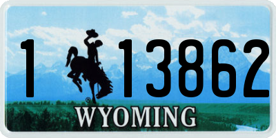 WY license plate 113862