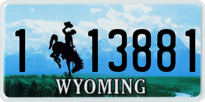 WY license plate 113881