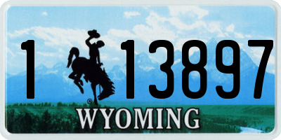 WY license plate 113897