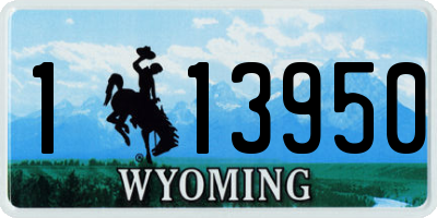 WY license plate 113950