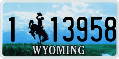 WY license plate 113958