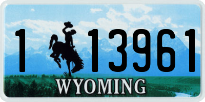 WY license plate 113961