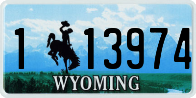 WY license plate 113974