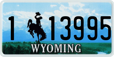 WY license plate 113995