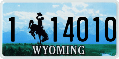 WY license plate 114010