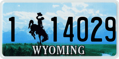 WY license plate 114029