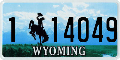 WY license plate 114049