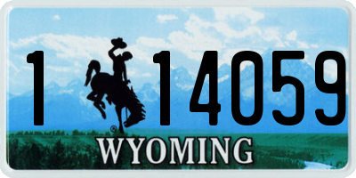 WY license plate 114059