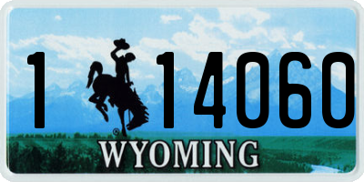 WY license plate 114060