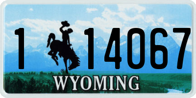 WY license plate 114067
