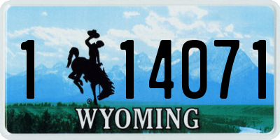 WY license plate 114071