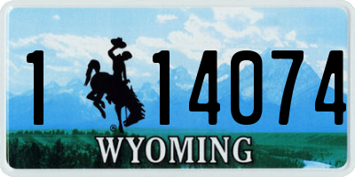 WY license plate 114074