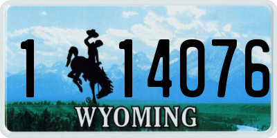 WY license plate 114076