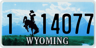 WY license plate 114077