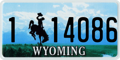 WY license plate 114086