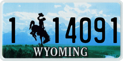 WY license plate 114091