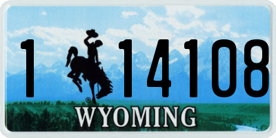 WY license plate 114108
