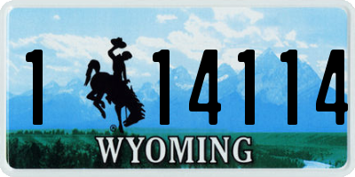 WY license plate 114114