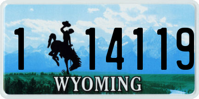 WY license plate 114119